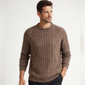 Woolrich Brown Cable Knit Sweater Men's Heritage Classic Outdoors